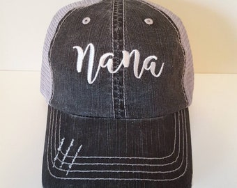 Nana Embroidered Hat with Choice of Thread Color