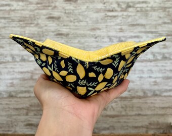 Microwave Bowl Cozy in Lemon Fabric