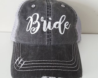 Bride Embroidered Hat with Choice of Thread Colors