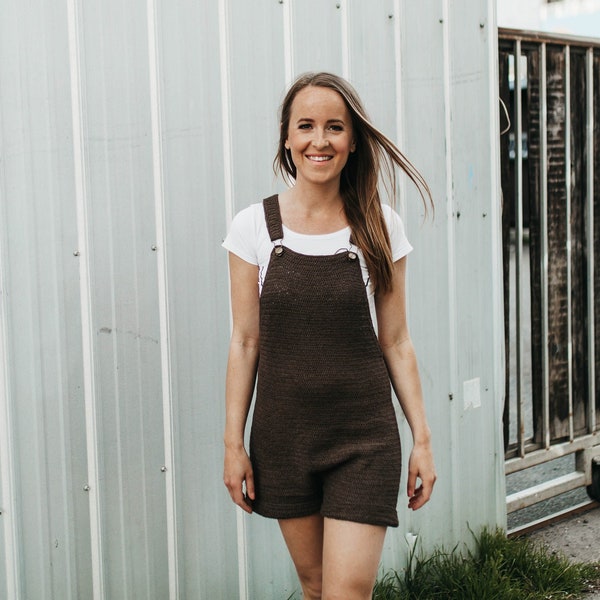 Crochet Fingering Weight Overalls, Dungarees, Plus Size Inclusive: The Annie Overalls by Tinderbox