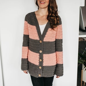 Haakpatroon vest trui met knopen pdf: The Elle Cardigan