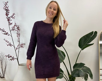 Crochet Size Inclusive DK weight Sweayer Dress Pattern PDF: The Holly Sweater Dress