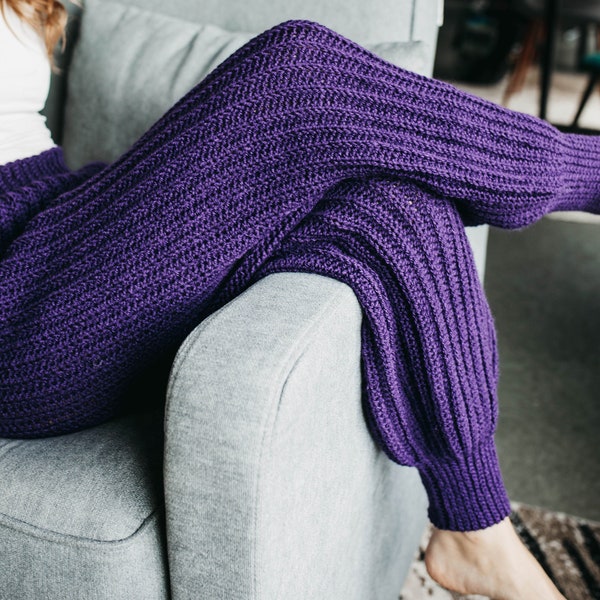 Crochet Size Inclusive Cozy Lounge Pants Pattern PDF: The Jasmine Pants