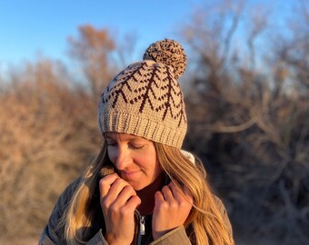 Crochet Pattern Fair Isle Adult Beanie Hat PDF: The Devana Toque