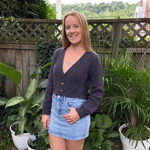 DK Weight Crochet Puff Sleeve Button Up Cardigan Sweater PDF: The Millie Cardigan