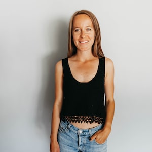 Crochet Light Weight Tank Top with Lace, Plus Size Inclusive: The Hazel Tank Top PDF by Tinderbox