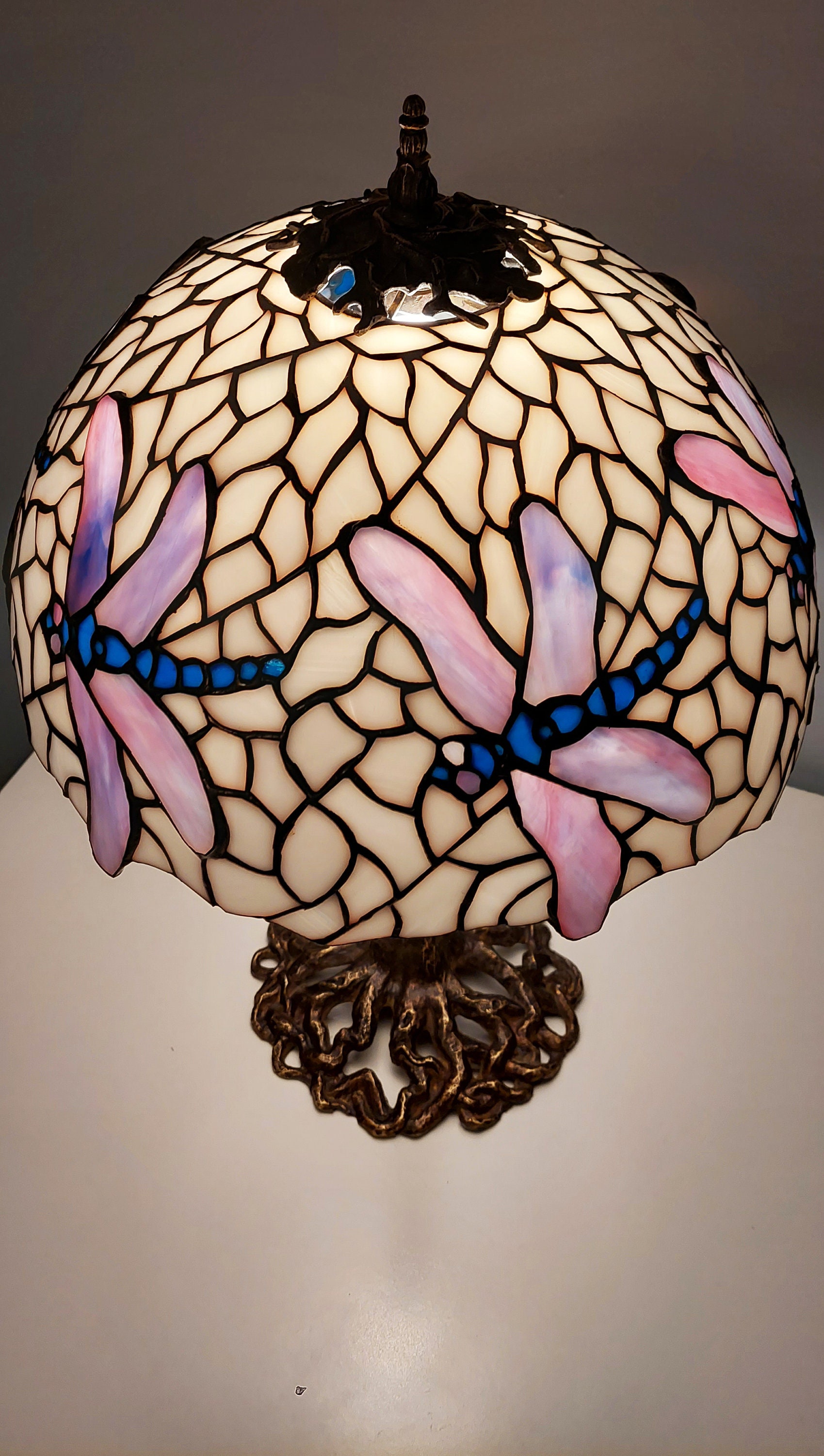 STAINED GLASS LAMP Stained Glass Dragonfly Lamp Table Lamp Night Light