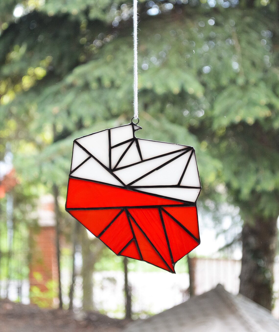 Stained Glass Polish Flag Window Decor Hand Made Etsy