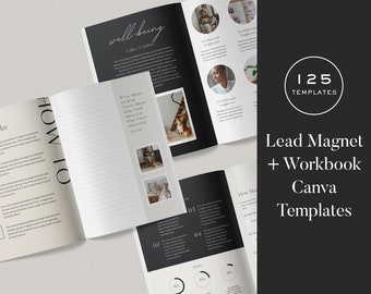 Lead Magnet & Workbook Canva Templates | 125 Editable Worksheet, Journal, PDF Templates for Coaches + Creative Business Owners