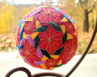 Japanese Temari Ball - This ornament is a popular gift in Japan that symbolizes friendship and loyalty. It's a unique, handmade gift!