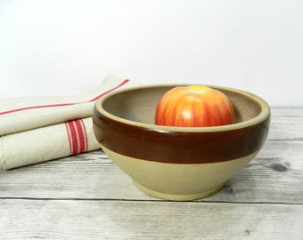 Digoin stoneware bowl size 0, French vintage pottery bowls