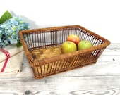 Vintage bamboo basket, wall hanging basket