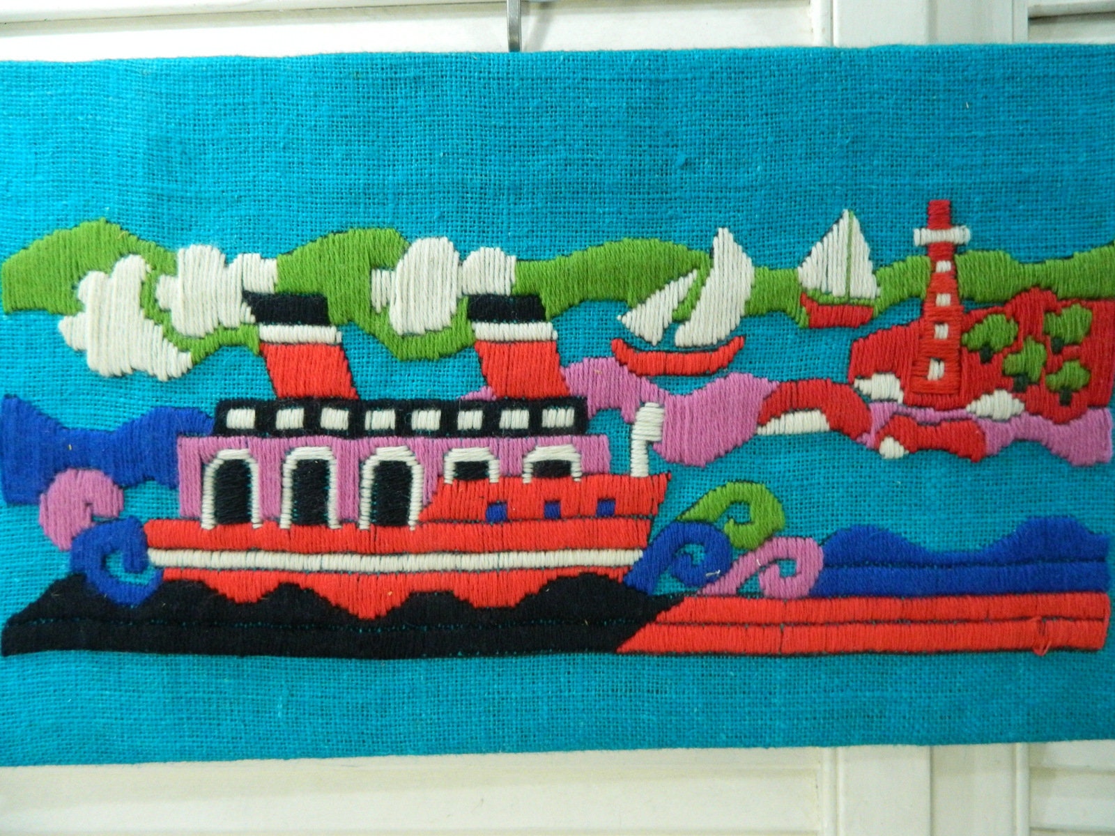 Tapisserie Murale Du Milieu Siècle, Scène Nautique