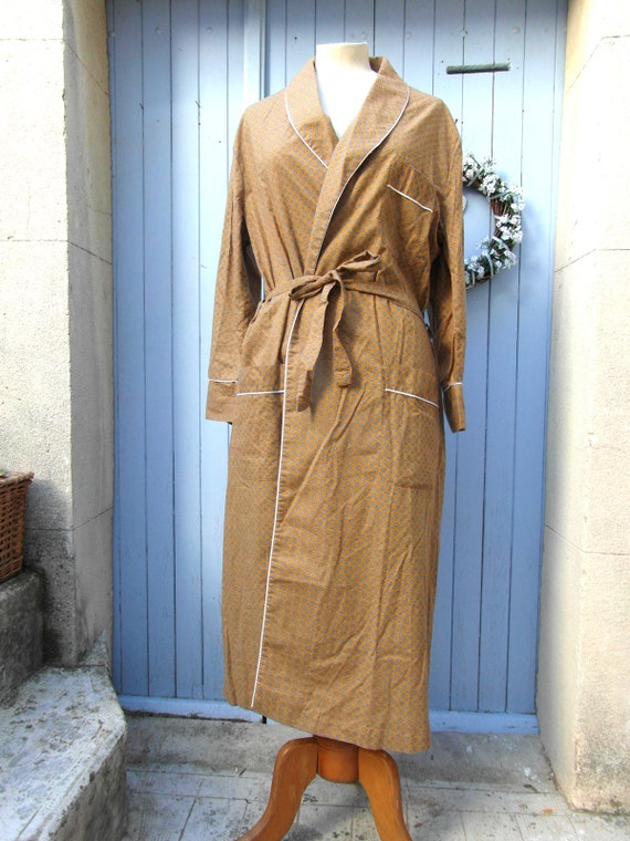 Robe de chambre L, taille L, chambre moutarde, bleu, noir et blanc. Vintage. 4a5be0 Robe de chambre L, taille L, chambre moutarde, bleu, noir et blanc. Vintage. 4a5be0