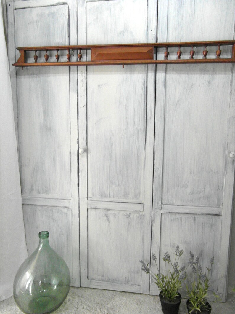 wood moulding wall decor door topper French antiques. antique salvage architectural salvage Long wooden pediment furniture decor
