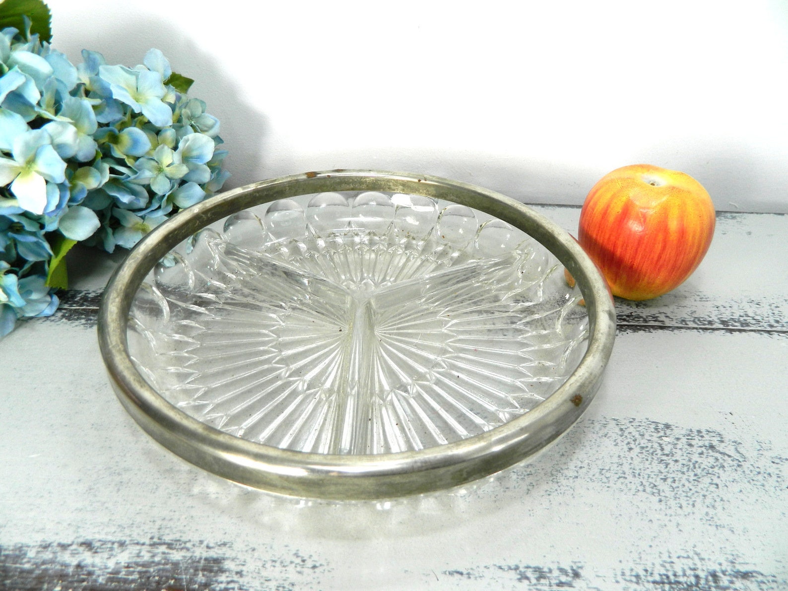 Clear Glass Snack Plate Mid Century Vintage Etsy