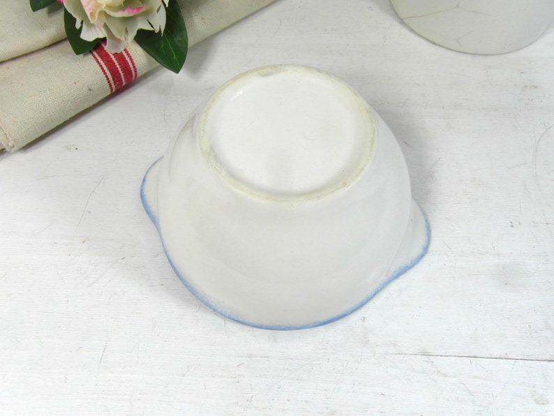 blue pottery bowl personalised cafe au lait bowl Ceramic breakfast bowl