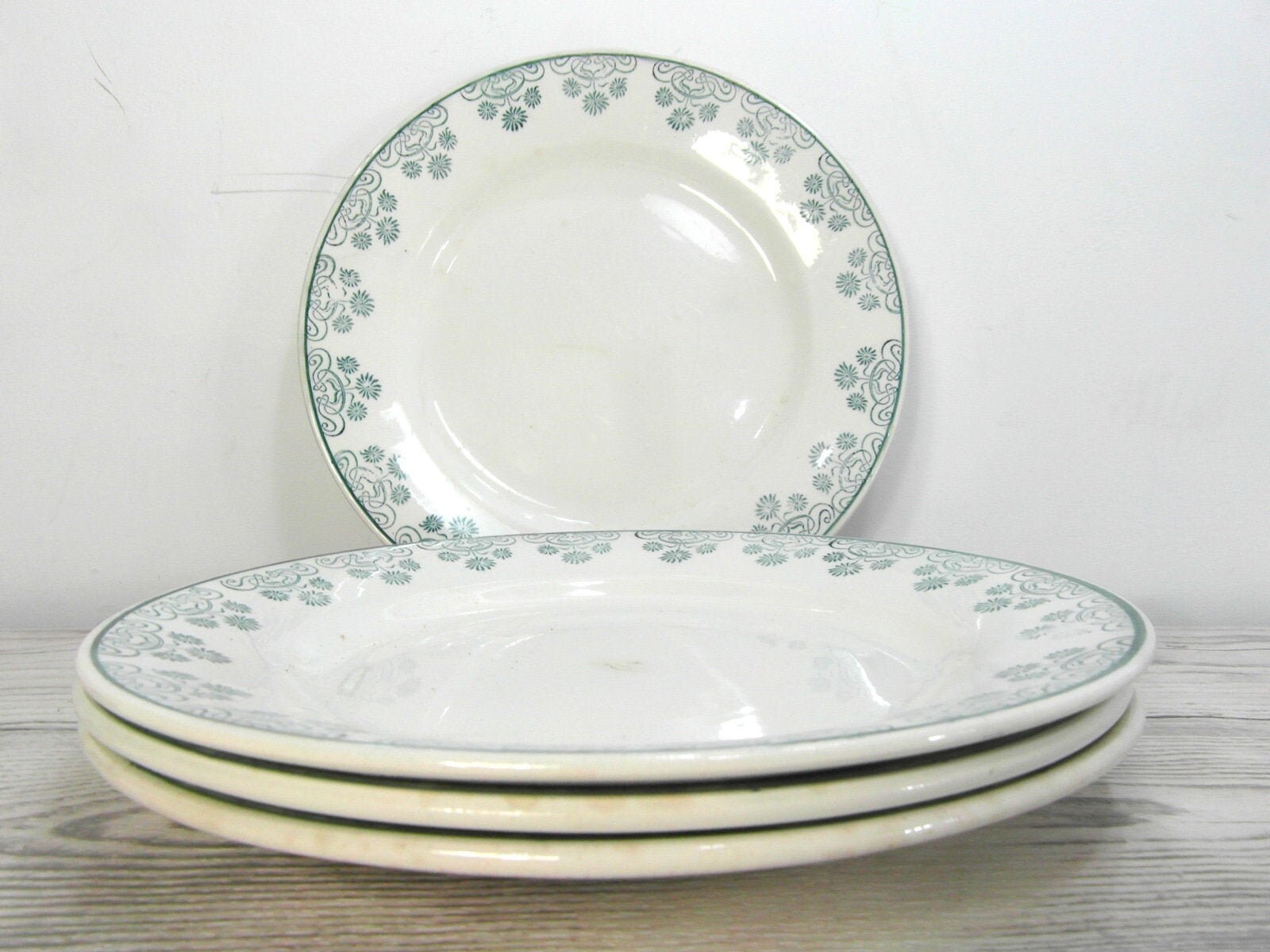 4 Assiettes Plates de Digoin et Sarreguemines