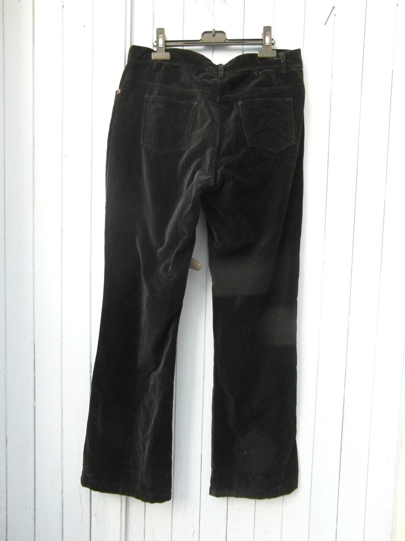 vintage clothing made in France by Wrap size M L Black velvet trousers