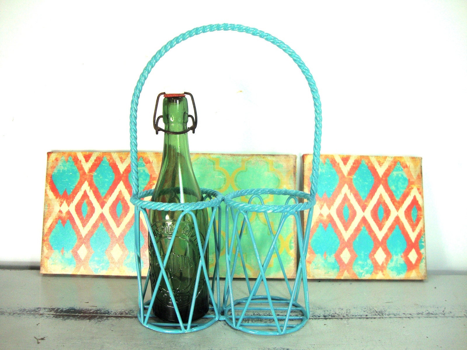 Porte-Bouteille en Métal Vintage.