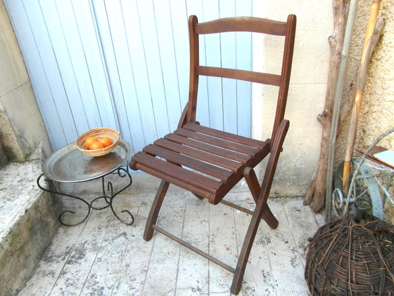 Wooden Folding Chair Dining Garden Or Patio Chair French Etsy