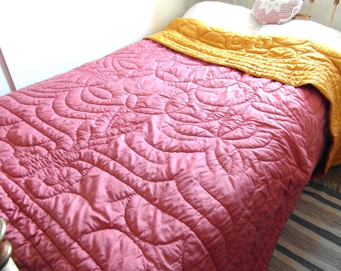 Large Vintage Pink Cotton Quilted Boutis French Quilt French Etsy
