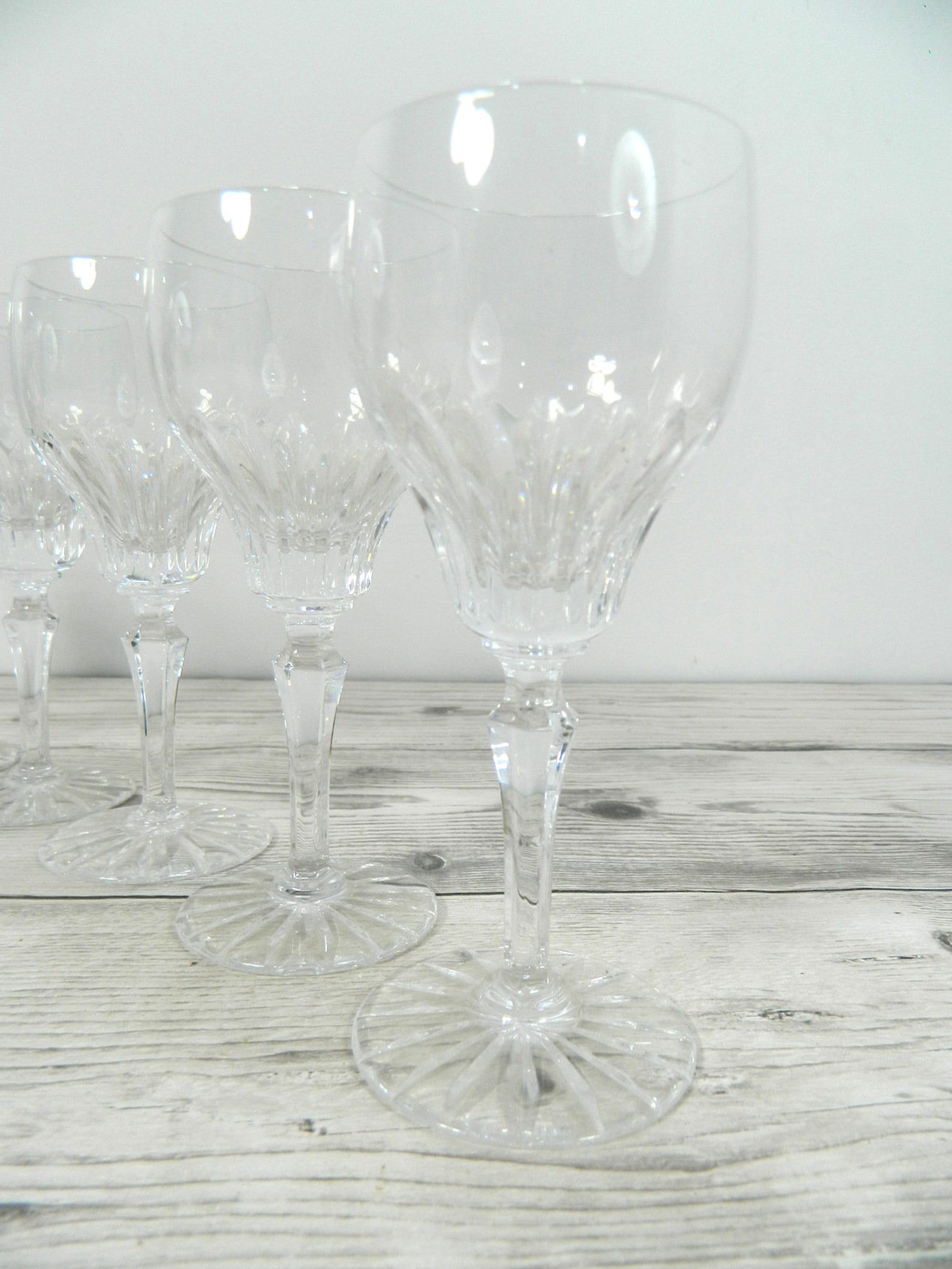 Set of 6 cut crystal sherry glasses Etsy