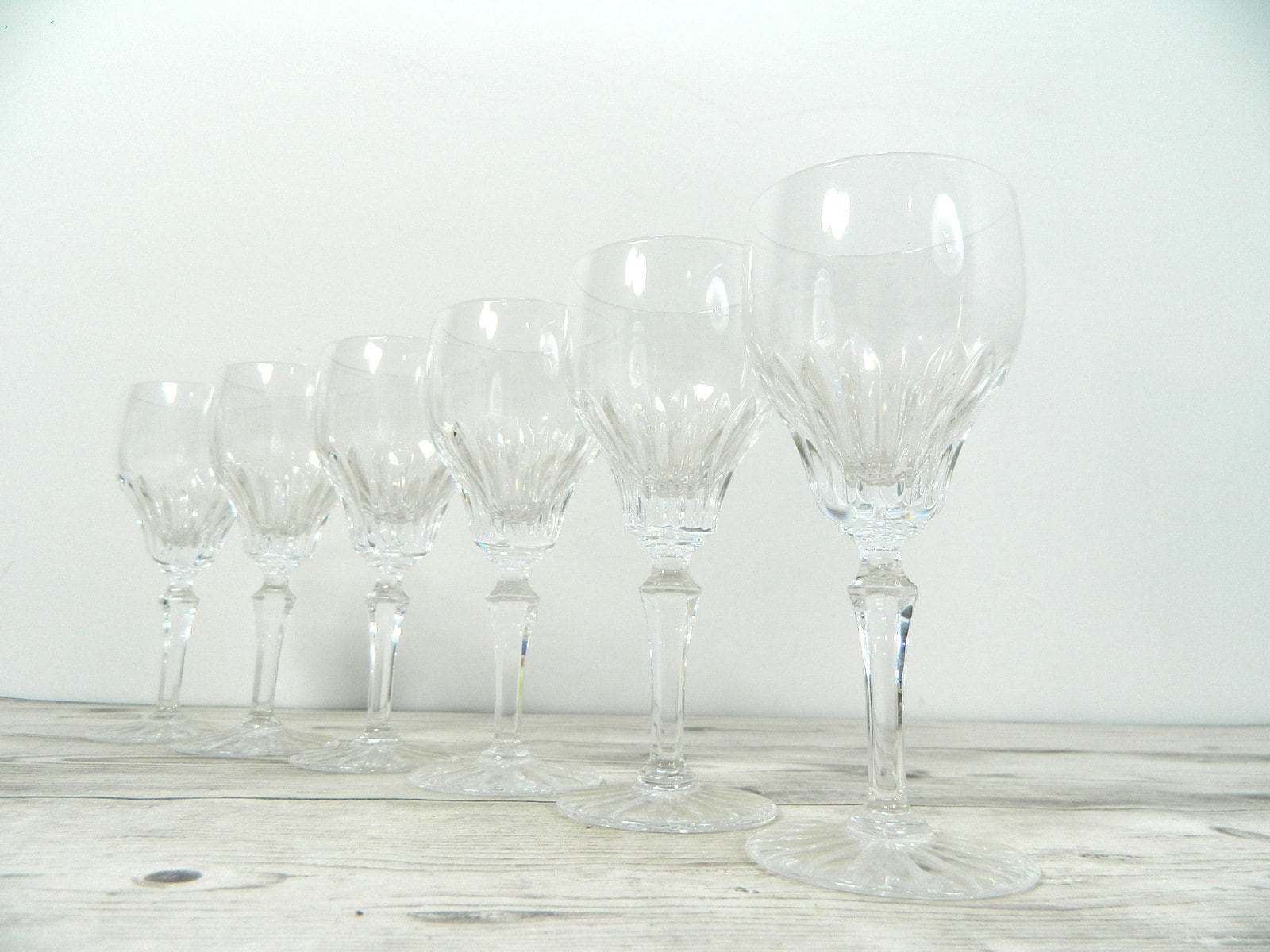 Set of 6 cut crystal sherry glasses Etsy