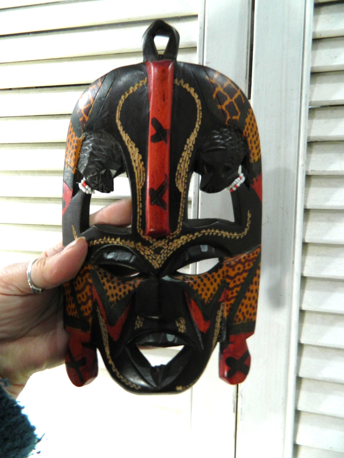 Vintage African wall hanging mask Masai mara Kenya Etsy