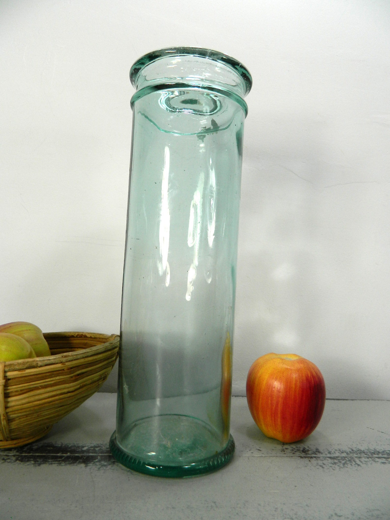 Tall Aqua Glass Spaghetti Jar. Etsy