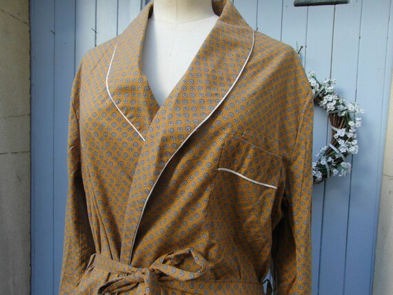 Robe de chambre L, taille L, chambre moutarde, bleu, noir et blanc. Vintage. 4a5be0 Robe de chambre L, taille L, chambre moutarde, bleu, noir et blanc. Vintage. 4a5be0