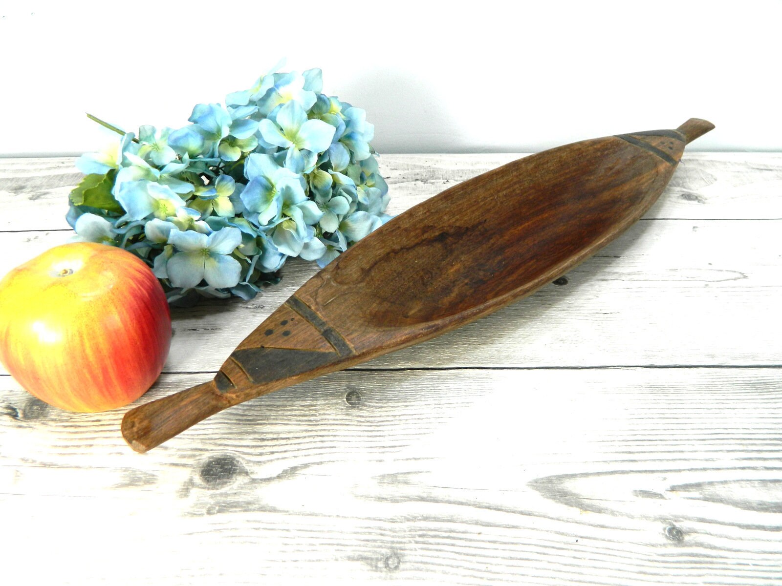 Bol en Bois Africain, Fait Main, Vintage