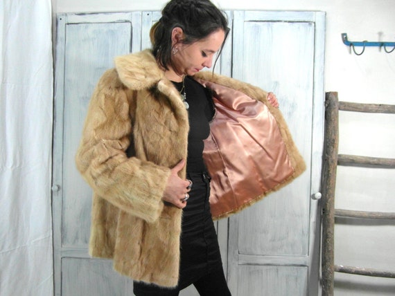 Real fur vintage mink swing jacket