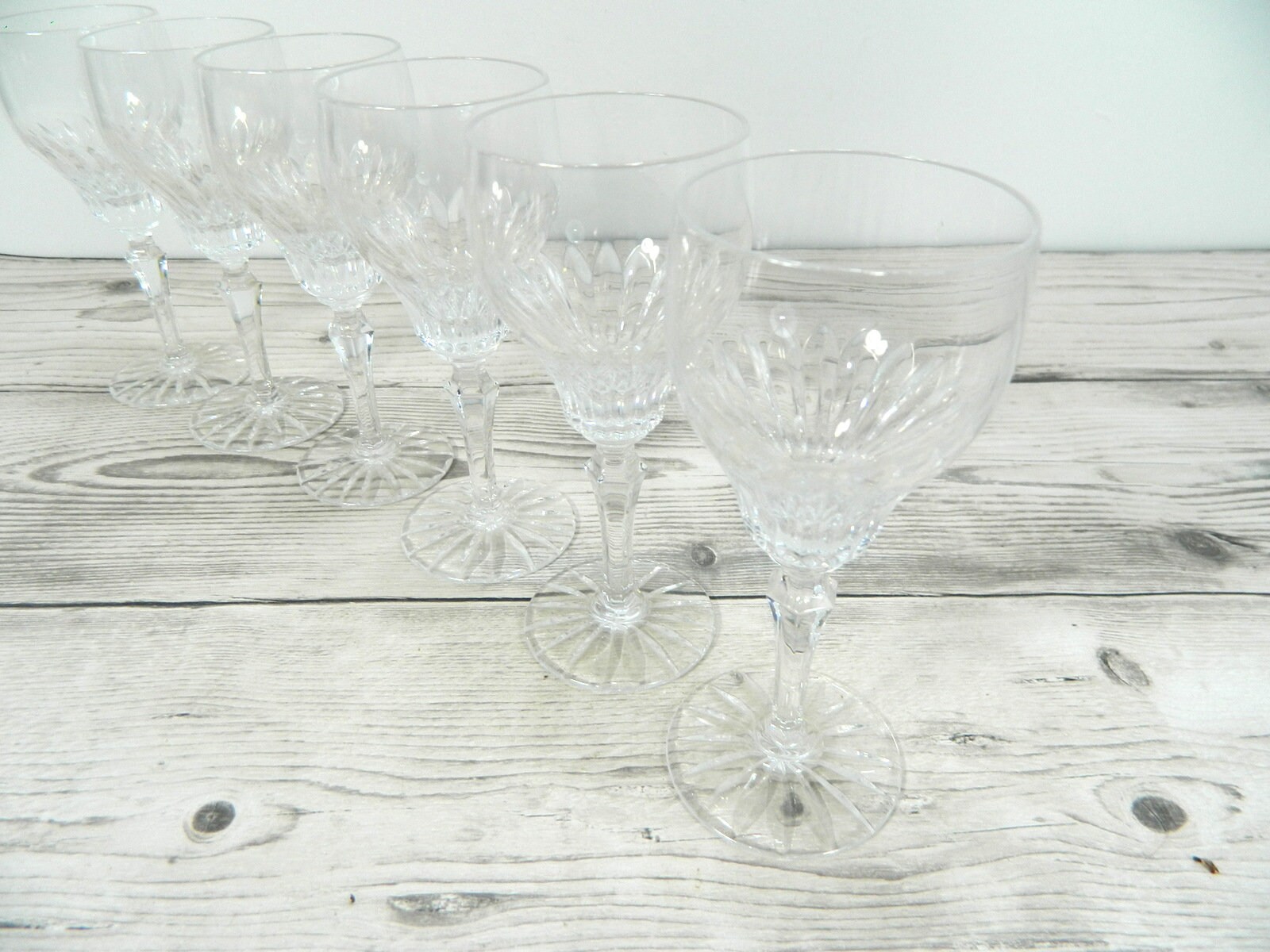 Set of 6 cut crystal sherry glasses Etsy