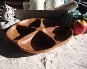 Hand carved wooden plate, snack dish, hors-d'oeuvres plate, Scandinavian style