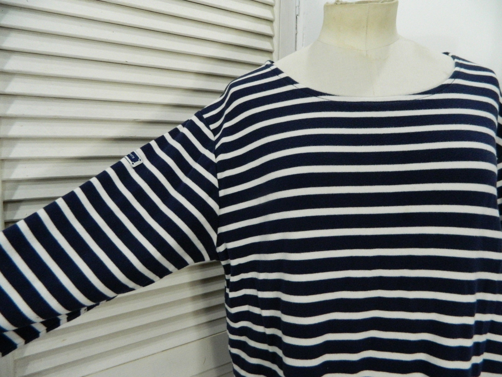 Vintage striped Breton t shirt marine boating wear size M / L | Etsy