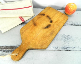 Wooden chopping board, herb cutting board, French vintage kitchenware