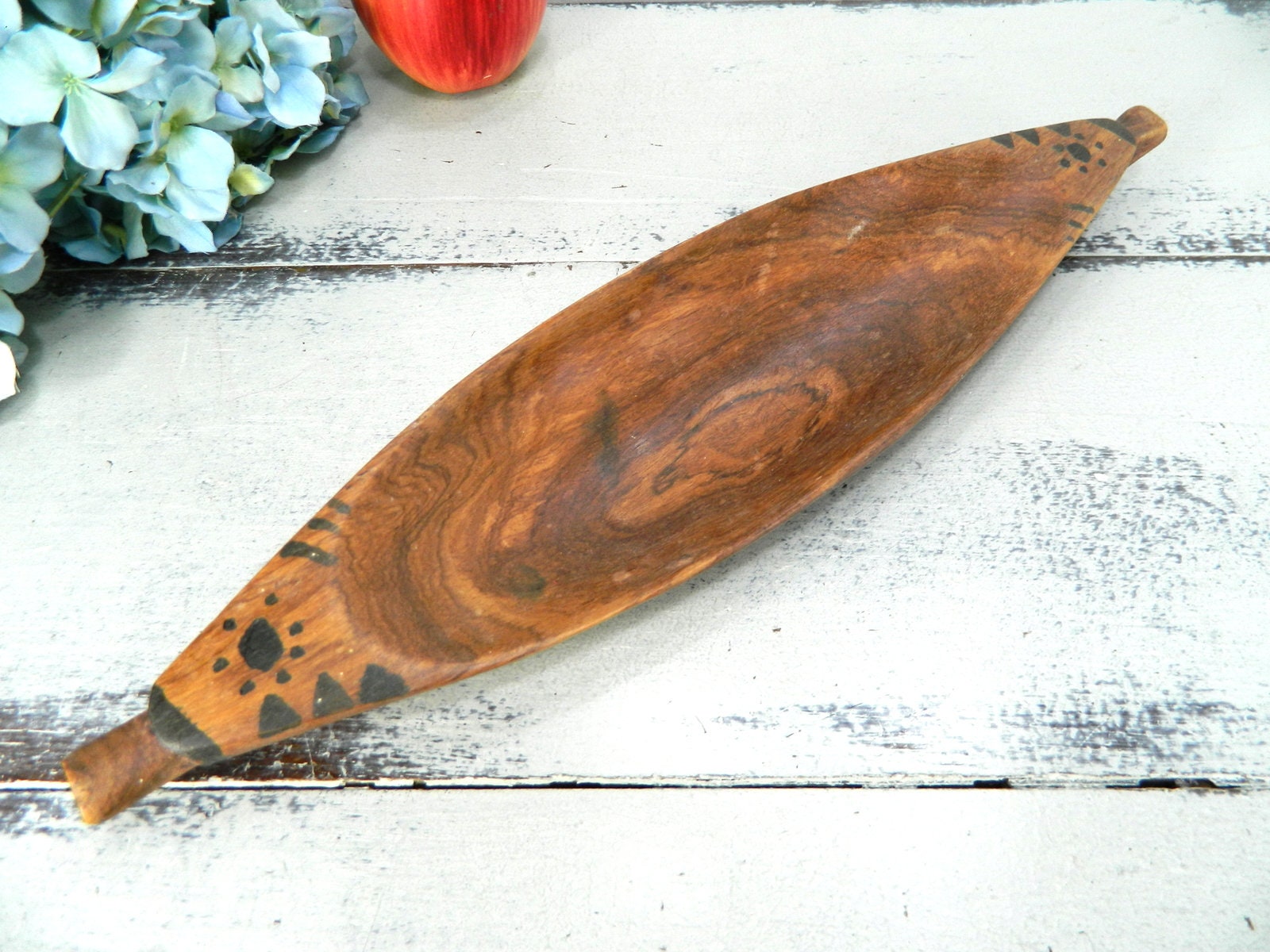 Bol en Bois Africain, Fait Main, Vintage