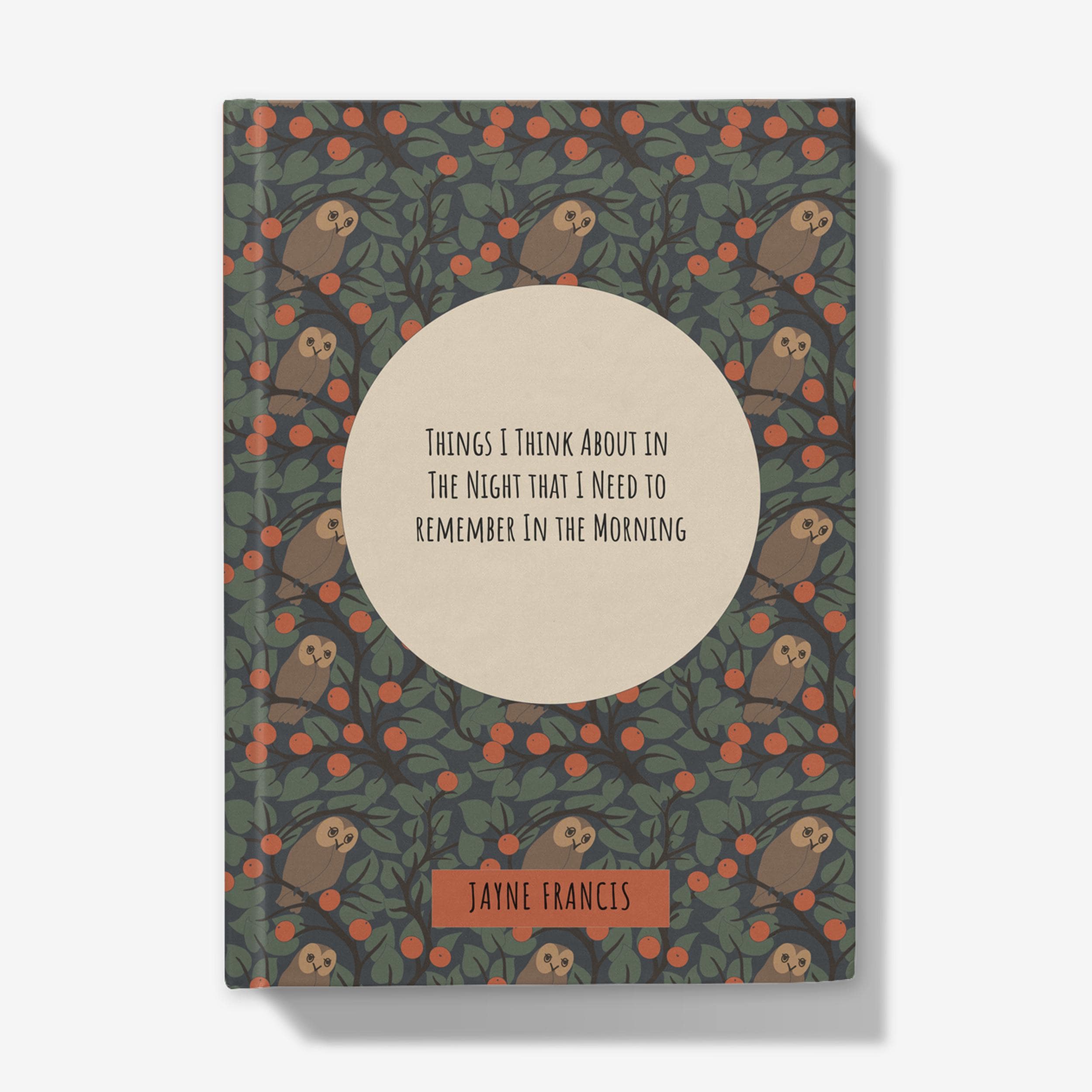 Night Owl Personalised Hardcover 5x7 Journal, Lined, Graph or Plain Paper, Gift for Insomniacs