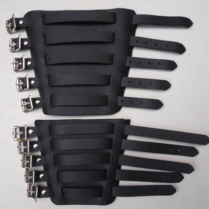 Five Buckle Black Leather Gauntlet image 1