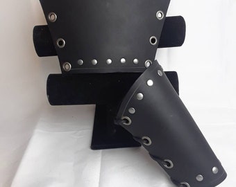 Large Studded Gauntlets black or brown leather your choice