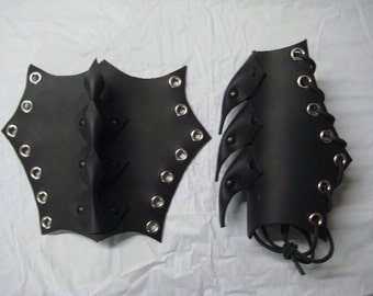 Black Leather Gauntlet With Leather Style Claw (Choose your color of leather claws)