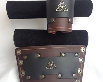 Black and Brown Small Leather Renaissance Gauntlets