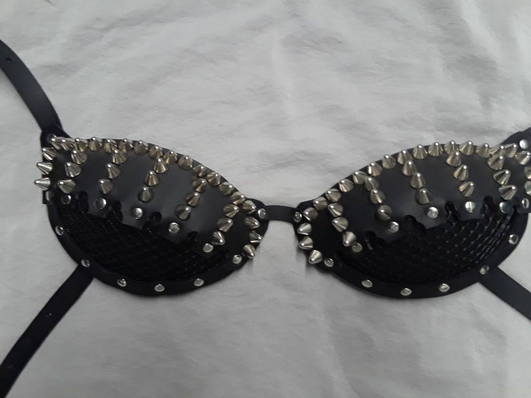 Silver Studded D & DD Cup Leather Bra - Etsy