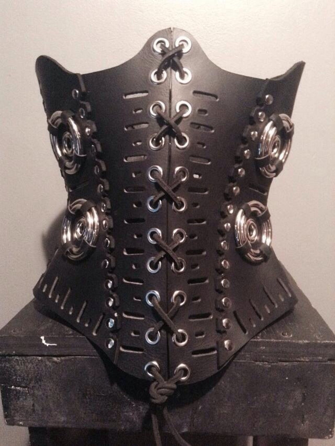 Black Leather 26 Inch Waist Cincher Etsy