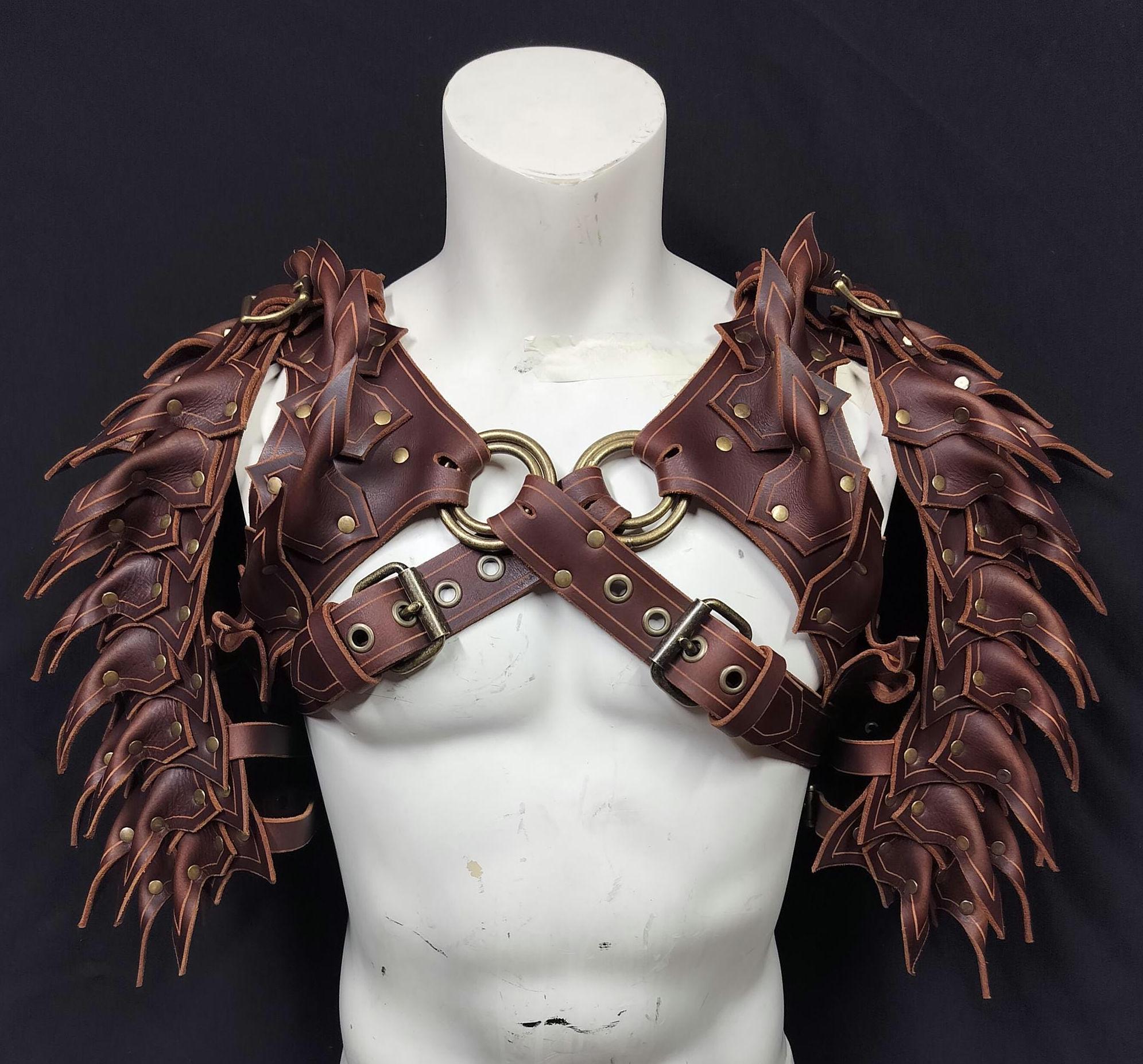 Black Leather Shoulder Harness With Claw Pauldrons - Etsy