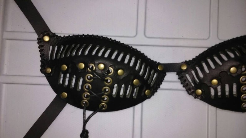 Post-apocalyptic Wasteland Black Leather Bra C Cup | Etsy