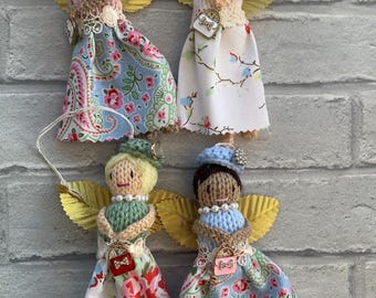 Hanging   mini  fairy angel  in cath kidston   fabric  skirt,  , home decoration