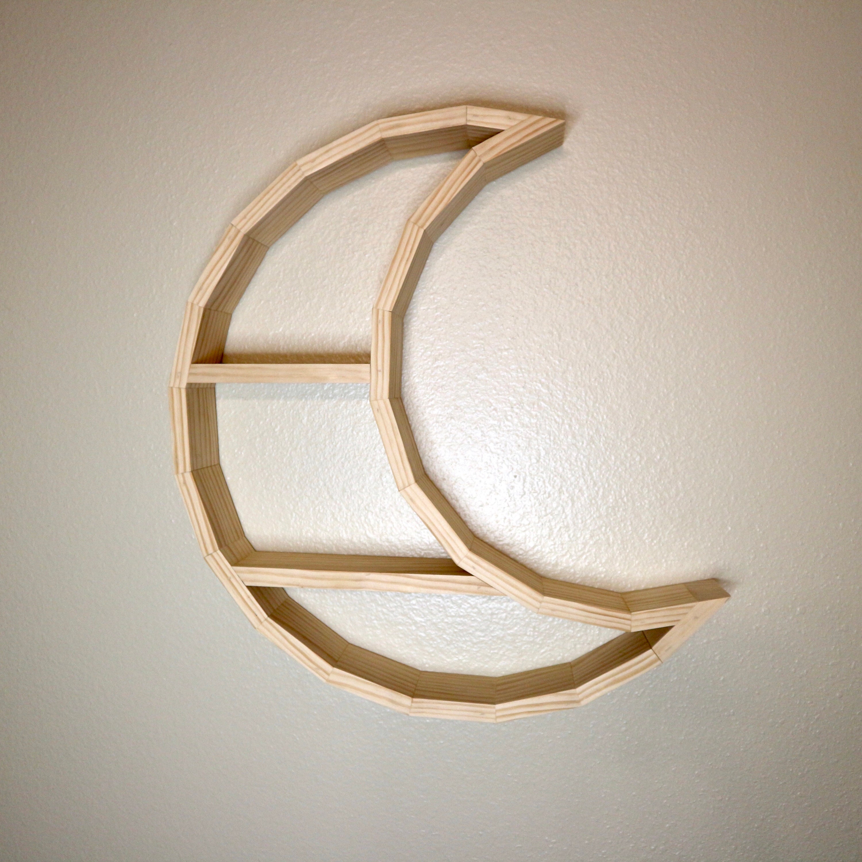 Large Wood Moon Shelf Etsy