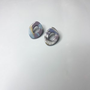 The O in Lavender Dream Earring Gift for Her Polymer Clay purple earrings lightweight stud earrings image 1